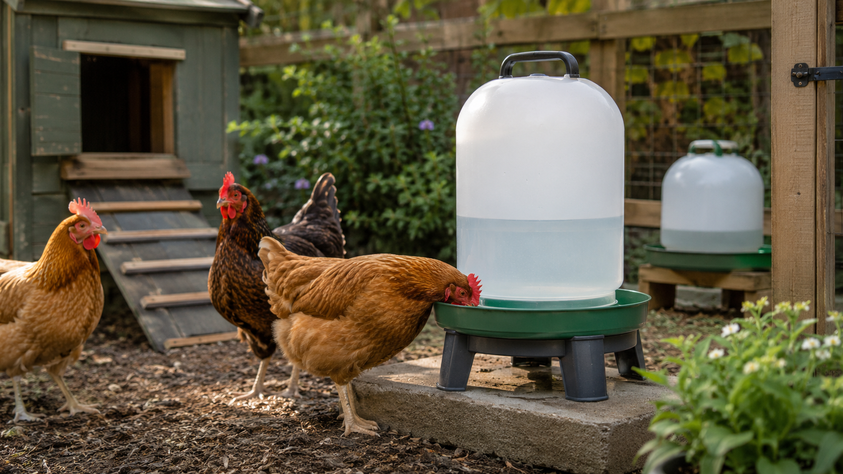 Best chicken waterers uk - image of hens drinking from waters?