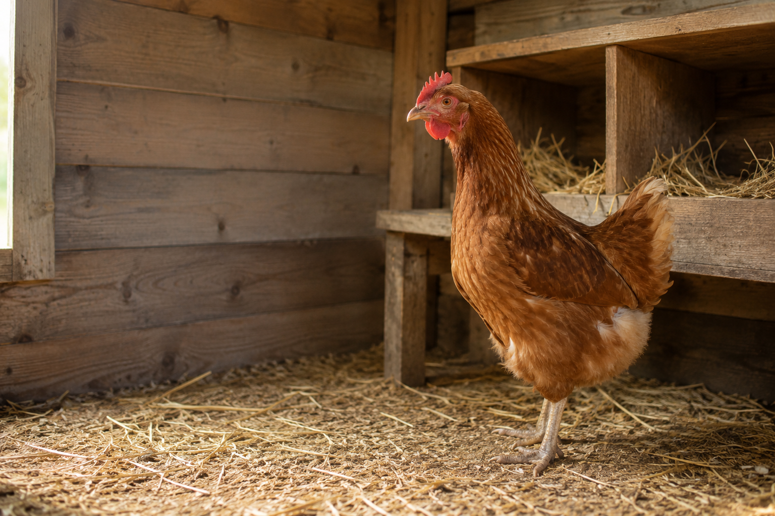 Egg binding in hens. Image of a hen in a possible egg bound posture.